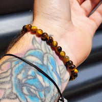 6mm Natural Tigers Eye Elastic Bracelet