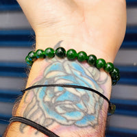 8mm Natural Nephrite Greenstone Elastic Bracelet
