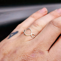 (Q) Solid 925 Sterling Silver 3 Circle Ring