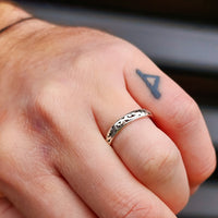 (Q) Solid 925 Sterling Silver Koru Band Ring
