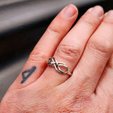 Solid 925 Sterling Silver Double Infinity Ring