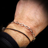Solid 925 Sterling Silver 9mm Chain Bracelet With Toggle