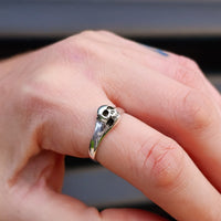 Solid 925 Sterling Silver 9mm Skull Ring