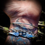 Solid 925 Sterling Silver & Natural Garnet Handmade Cuff Bracelet