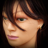 Solid 925 Sterling Silver Gold Cross Hoop Earrings