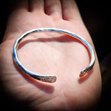 Solid 925 Sterling Silver Rustic Hammer Finish Handmade Bracelet