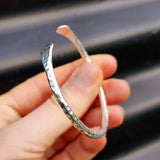 Solid 925 Sterling Silver Rustic Hammer Finish Handmade Bracelet