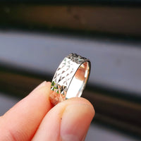 (R) Solid 925 Sterling Silver 7mm Diamond Cut Band Ring