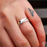 Solid 925 Sterling Silver Mountains Band Ring