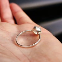 Solid 925 Sterling Silver & Natural Moonstone Double Claw Signet Ring
