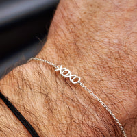 Solid 925 Sterling Silver XoXo Chain Bracelet