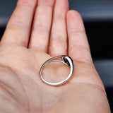 Solid 925 Sterling Silver & Natural Black Onyx 10mm Round Signet Ring