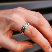 (Y) Solid 925 Sterling Silver 7mm Braid Band Ring