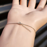 Solid 925 Sterling Silver & Created Opal Wave Chain Bracelet