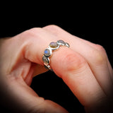 (R) Solid 925 Sterling Silver & Natural Labradorite Handmade Eternity Band Ring