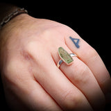 (R) Solid 925 Sterling Silver & Natural Raw Green Kyanite Handmade Ring