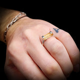 Solid 925 Sterling Silver & Natural Raw Imperial Topaz Handmade Ring