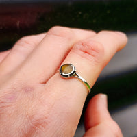 Solid 925 Oxidized Sterling Silver & Natural Irregular Tiger Eye Ring