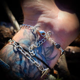 Solid 925 Sterling Silver & Natural Labradorite Handmade Chain Bracelet