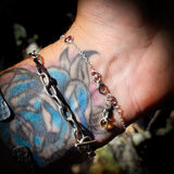 Solid 925 Sterling Silver & Natural Mixed Tourmaline Chain Bracelet