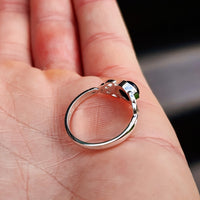 Solid 925 Sterling Silver & Natural Black Onyx Celtic Knot Ring
