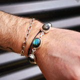 Solid 925 Sterling Silver & Natural Labradorite Handmade Chain Bracelet