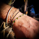 Solid 925 Sterling Silver & Natural Peridot Handmade Chain Bracelet