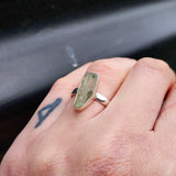 (R) Solid 925 Sterling Silver & Natural Raw Green Kyanite Handmade Ring