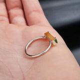 (Q) Solid 925 Sterling Silver & Natural Raw Imperial Topaz Handmade Ring