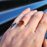 (R) Solid 925 Sterling Silver & Natural Raw Madeira Citrine Irregular Ring