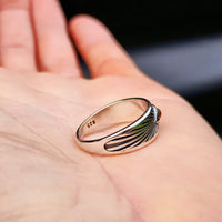 Solid 925 Sterling Silver & Natural Tiger Eye Band Ring