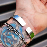 Solid 925 Sterling Silver & Natural Tiger Eye Handmade Cuff Bracelet