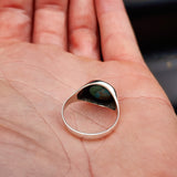 Solid 925 Sterling Silver & Natural Turquoise 12mm Round Signet Ring