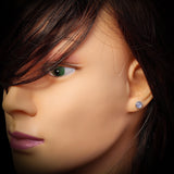Natural Tanzanite & Solid 925 Sterling Silver Round Stud Earrings