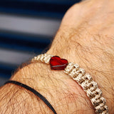 Natural Baltic Amber Heart Macrame Bracelet