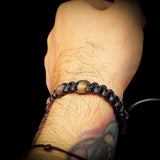 Raw Green Baltic Amber Macrame Bracelet