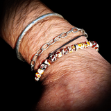 Mosaic Baltic Amber Elastic Bracelet