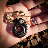 Mania Koru Bone Carving Pendant Necklace - NZ Maori Inspired
