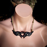 Pekapeka Black Bone Carving Pendant Necklace - NZ Maori Inspired