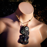 Hei Tiki XL Bone Carving Pendant Necklace - NZ Maori Inspired