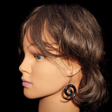 Koru Black Bone Carving Earrings