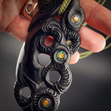 XL Family of Manaia Black Bone Carving Pendant Necklace