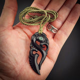 Manaia Black Bone Carving Pendant Necklace