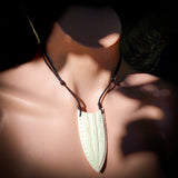 Notched Niho Bone Carving Pendant Necklace