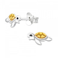 925 Sterling Silver Cute Turtle Stud Earrings