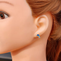 925 Sterling Silver Dolphin Stud Earrings