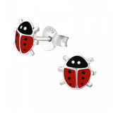 925 Sterling Silver Ladybug Stud Earrings