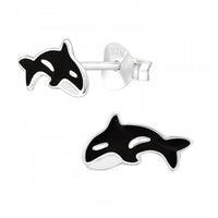 925 Sterling Silver Orca Stud Earrings