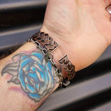 Handmade Copper Wire Wrap & Natural Black Onyx Cuff Bracelet