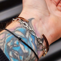 Electroformed Copper & Natural Raw Tourmaline Cuff Bracelet